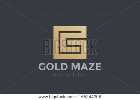G letter Logo design vector template. Square Maze labyrinth Logotype concept.