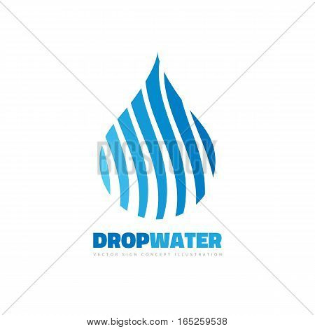Drop clean water - vector business logo template concept illustration. Abstract creative sign. Design element.