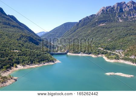 Bubal's Dam From The High Of The Mountains In Pyrenees, Spain