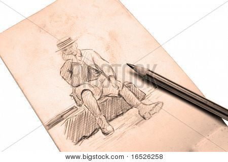 위대한 할아버지 스케치 북-1890 년경 젊은 남자