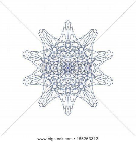 Guilloche decorative rosette element. Digital watermark. It can be used as a protective layer for certificate voucher banknote money design currency note check ticket reward etc