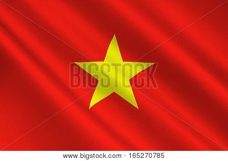 Flag of Vietnam officially the Socialist Republic of Vietnam. 3D illustration