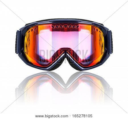 Ski and snowboard mask closeup isolated on white background