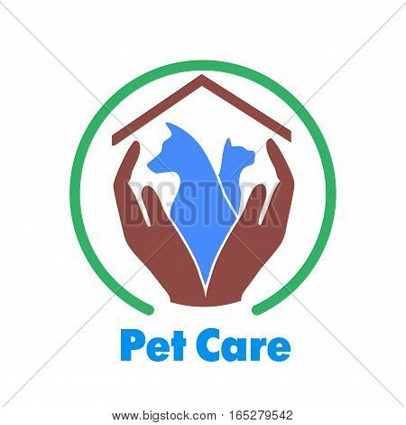 On the image presented Logo care of animals, symbol of protection of vagrant animals.