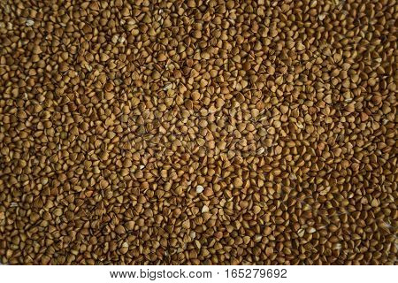 Background from buckwheat. Healthy eating for breakfast