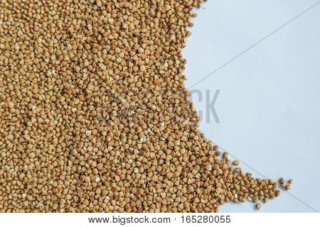 Background from buckwheat. Healthy eating for breakfast