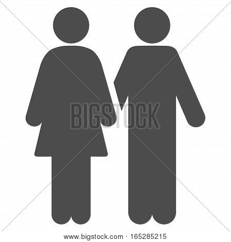 Adult Pair vector icon. Flat gray symbol. Pictogram is isolated on a white background. Designed for web and software interfaces.