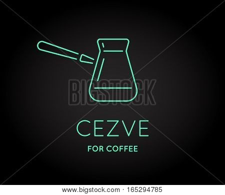 Vector Coffee Accessories Icon with Letter Sign can be used as Logotype