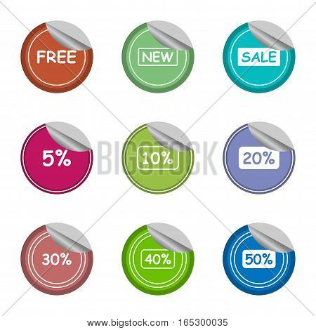 sale,new,free,and percentage sticker label set,vector Illustration EPS10