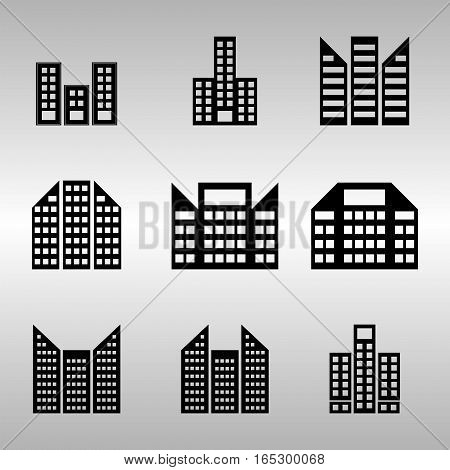 several of building icons set,vector Illustration EPS10