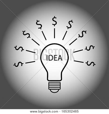 idea to dollar blur light bulb concept icon,vector Illustration EPS10