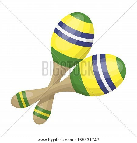 Brazilian maracas icon in cartoon design isolated on white background. Brazil country symbol stock vector illustration.