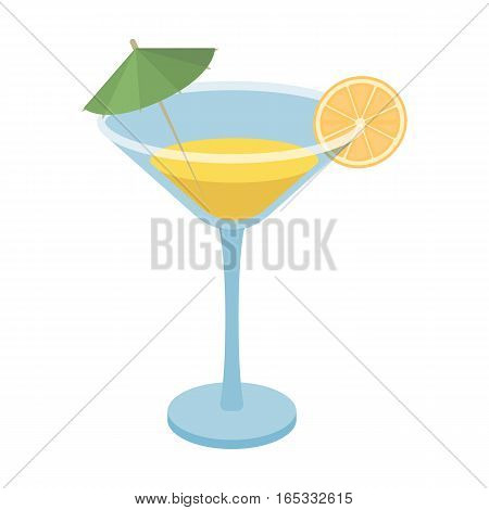 Lemon cocktail icon in cartoon design isolated on white background. Brazil country symbol stock vector illustration.