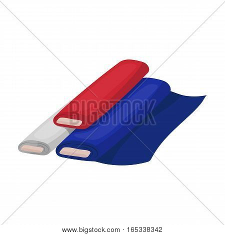 Rolls of cloth icon in cartoon design isolated on white background. France country symbol stock vector illustration.