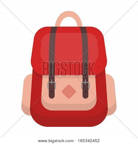 Hipster backpack icon in cartoon design isolated on white background. Hipster style symbol stock vector illustration.