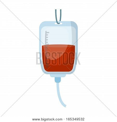 Blood donation icon in cartoon design isolated on white background. Charity and donation symbol stock vector illustration.