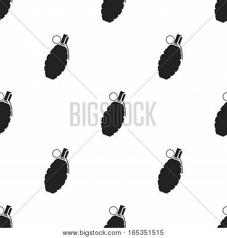 Grenade icon in black style isolated on white background. Weapon pattern vector illustration.