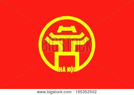 Flag of Hanoi is the capital of Vietnam and the country second largest city