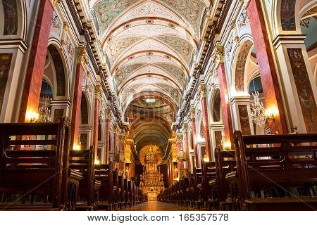 Salta, Argentina - October 31, 2016: Inside of Cathedral in Salta (Argentina)