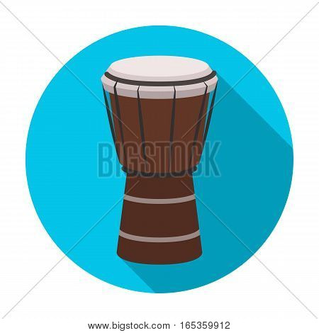 National brazilian drum icon in flat design isolated on white background. Brazil country symbol stock vector illustration.
