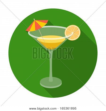 Lemon cocktail icon in flat design isolated on white background. Brazil country symbol stock vector illustration.