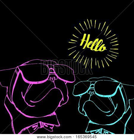 bulldog dog animal french vector illustration pet breed cute drawing puppy