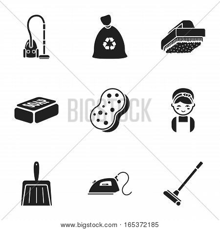 Cleaning set icons in black style. Big collection of cleaning vector symbol stock