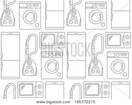 Seamless pattern of household electronics. Vector illustration.