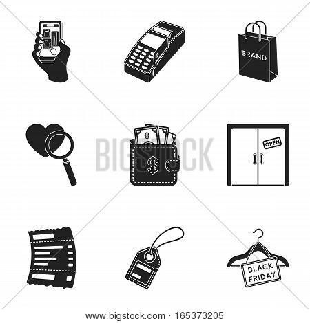 E-commerce set icons in black style. Big collection of e-commerce vector symbol stock