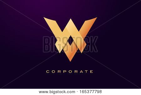 Letter V Logo. V Letter Design Vector with Golden Colors and Modern Design.
