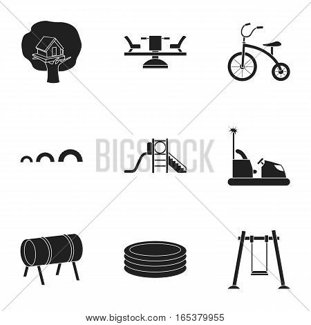 Play garden set icons in black style. Big collection of play garden vector symbol stock
