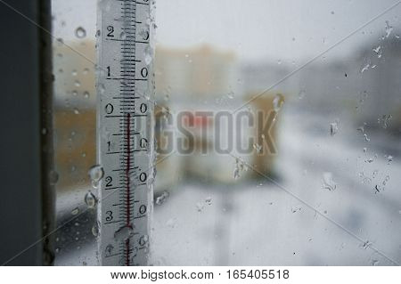 A temperature scale. Concept photo of heat wave warm weather global warming high temperatures climate change.