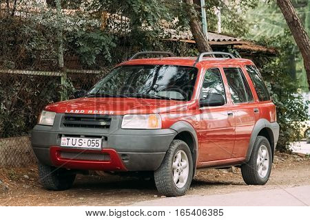 Tbilisi, Georgia - October 21, 2016: Land Rover Freelander is a compact sport utility vehicle, SUV, which was produced by the British manufacturer Land Rover from 1997 to 2014.