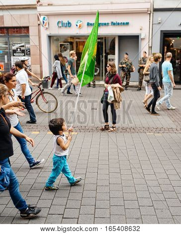 Freedom For Abdullah Ocalan Protest On Strasbourg Street