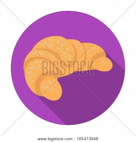 French croissant icon in flat design isolated on white background. France country symbol stock vector illustration.