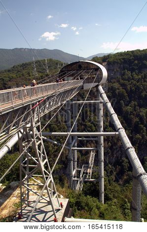 The longest suspension bridge in the world - Skybridge in skiparque Adler