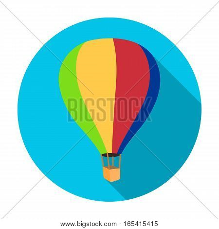 Airballoon icon in flat design isolated on white background. Rest and travel symbol stock vector illustration.