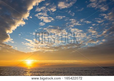 The coast of Atlantic ocean on sunset Portugal