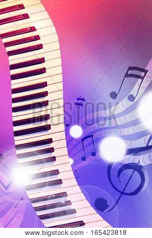 Illustration Keyboard With Red And Blue Lights Vertical