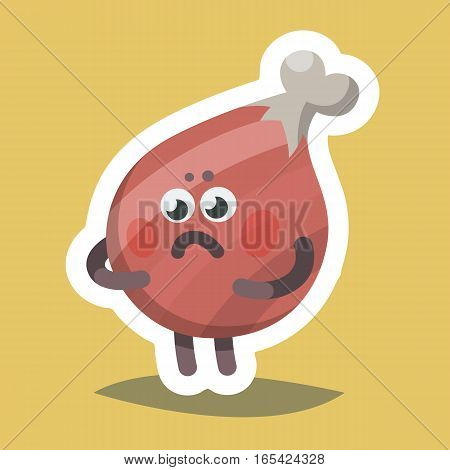 Vector illustration emoticon emoji icon on theme of autumn holiday. Autumn emoticon happy thanksgiving day. Resentful Ham