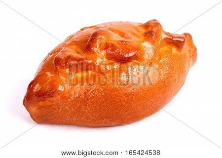 One small Pirozhok isolated over white background