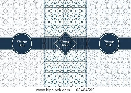 Blue line seamless pattern background. Monochrome geometric ornament for elegant design. Universal pattern for wallpapers textile fabric wrapping paper packaging box etc