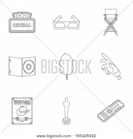 Films and cinema set icons in outline style. Big collection of films and cinema vector symbol stock