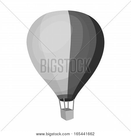 Airballoon icon in monochrome design isolated on white background. Rest and travel symbol stock vector illustration.
