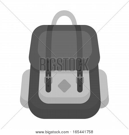 Hipster backpack icon in monochrome design isolated on white background. Hipster style symbol stock vector illustration.