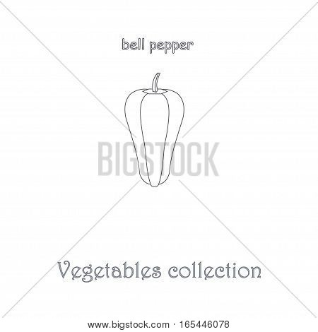 Line bell pepper icon, vegetables icon collection stock vector illustration