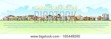 Vector illustration of abstract city landscape banner