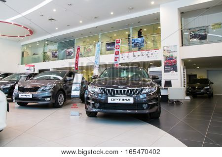 Showroom And Car Kia Of Dealership Kia-zentr Kirov In Kirov City In 2016