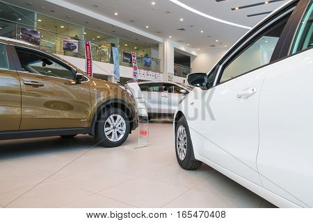 Showroom And Car Kia Of Dealership Kia-zentr Kirov In Kirov City In 2016