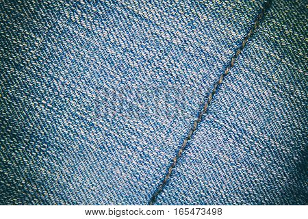 Blue jeans texture background and seam for text area